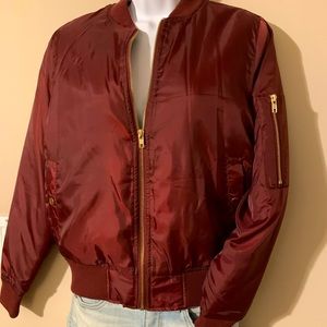 NWOT Bomber flight jacket coat in burgundy new